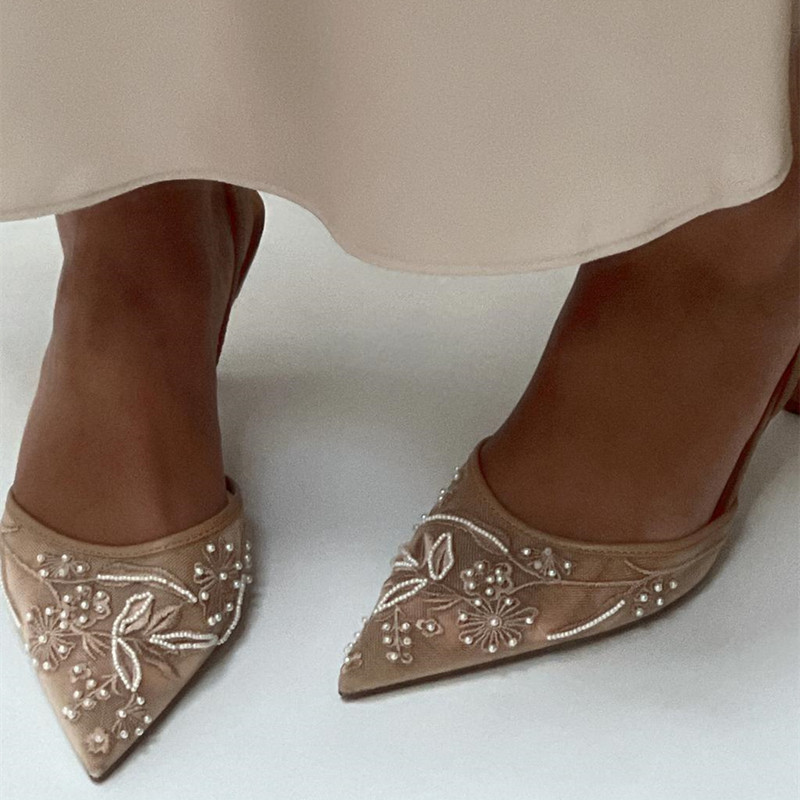 Women Shoes Luxury Brand - Verano y otoño tacón fino puntiagudo