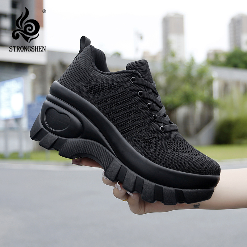 Women Shoes Qc - STRONGSHEN-Zapatillas deportivas de plataforma para mujer,