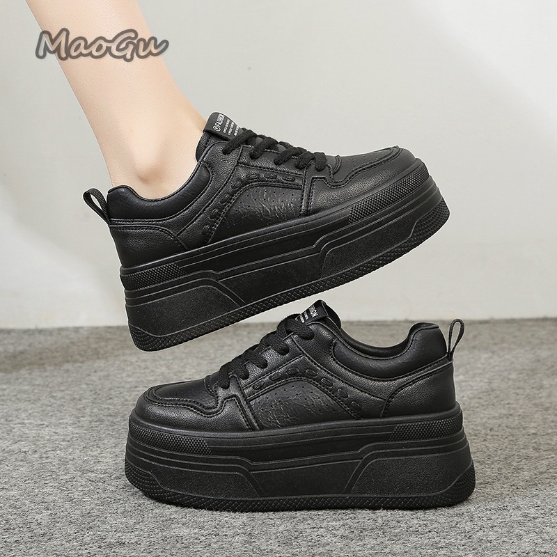 Platform Sneakers Chunky - Zapatillas Blancas con Plataforma para Aumentar