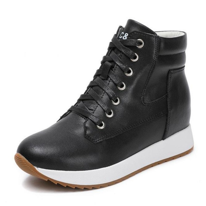 Platform Sneakers Chunky - Botines tobilleros de piel auténtica de