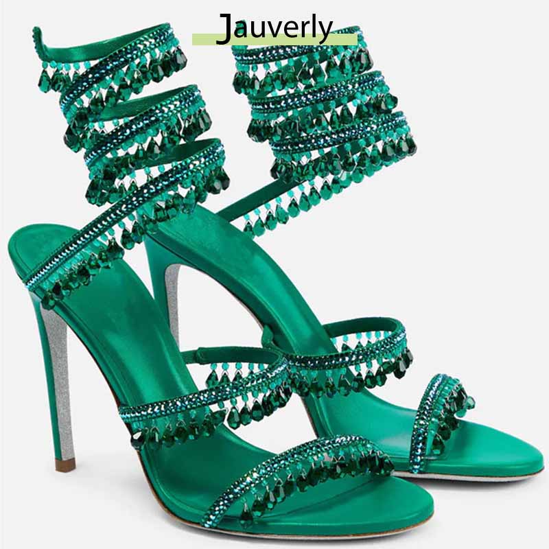 Gladiator Sandal Women - Sandalias de Tacón Alto con Pedrería