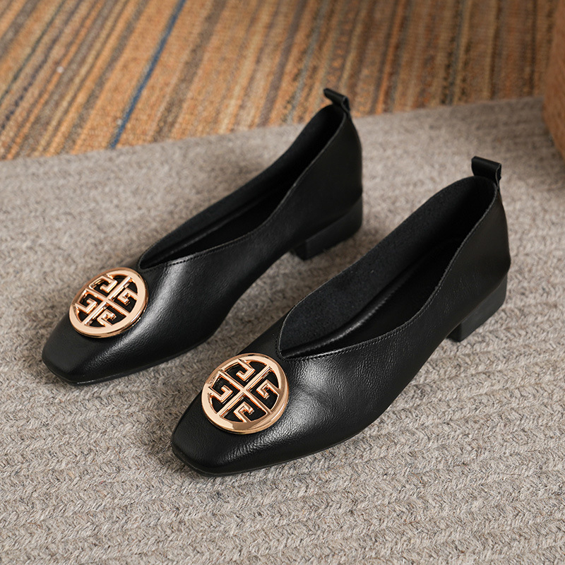 Women Shoes Zara - Zapatos planos de tacón bajo con