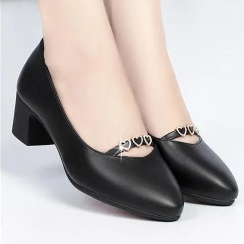 Women Shoes Zara - Zapatos de tacón cuadrado negros cómodos