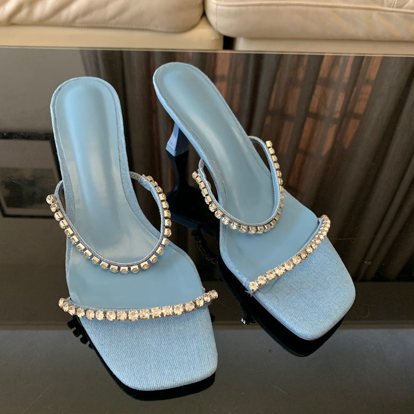 Sandalias de tacón vaquero con - Women Shoes Zara reseña y precio