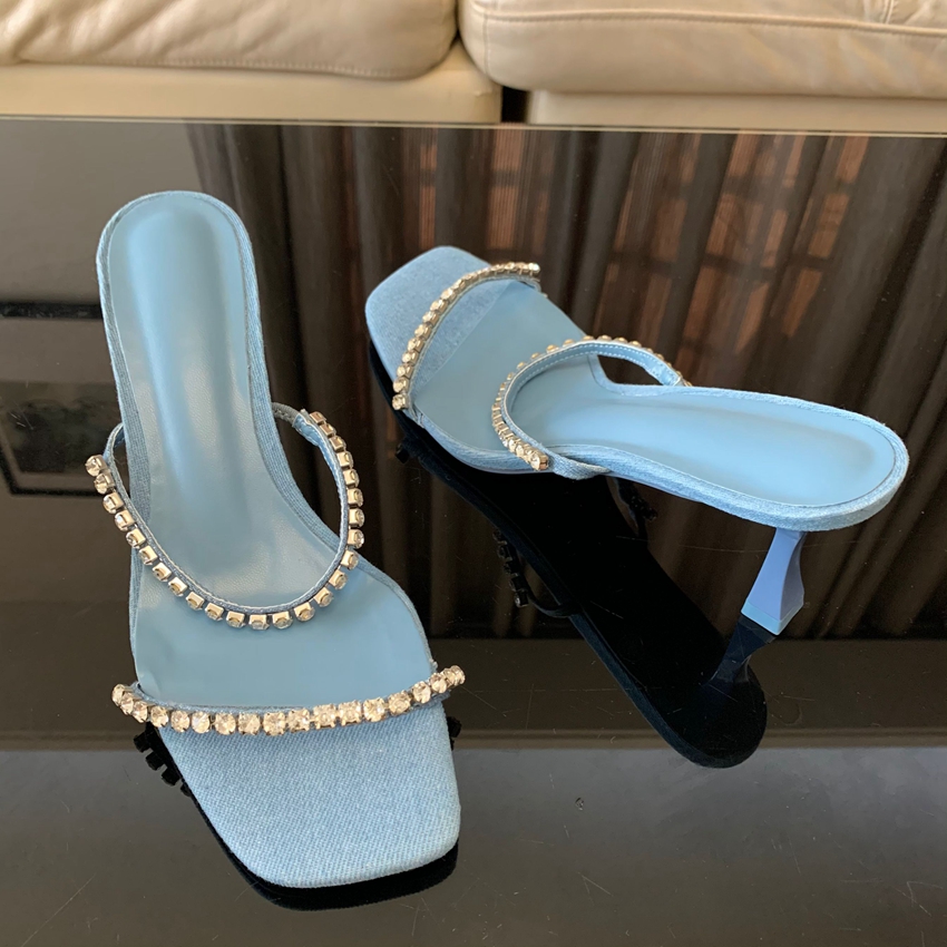 Sandalias de tacón vaquero con - Women Shoes Zara reseña y precio