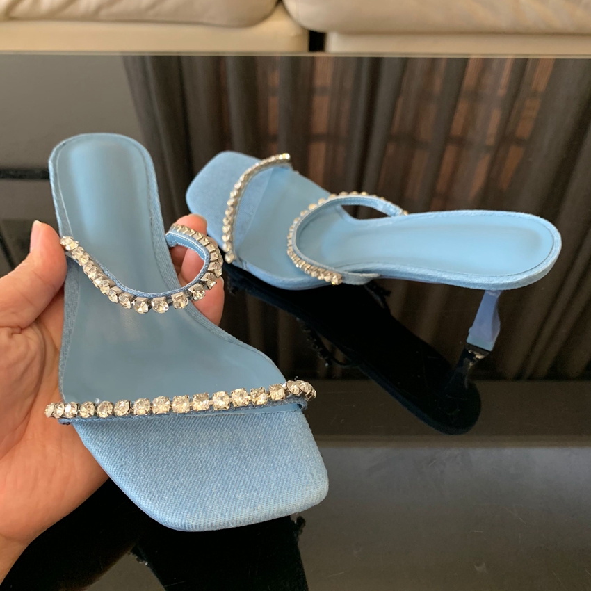 Sandalias de tacón vaquero con - Women Shoes Zara reseña y precio