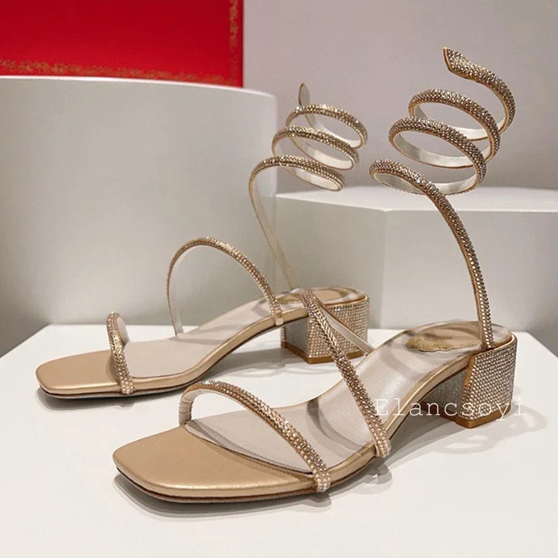 Sandalias de tacón alto grueso - Gladiator Sandal Women reseña y precio