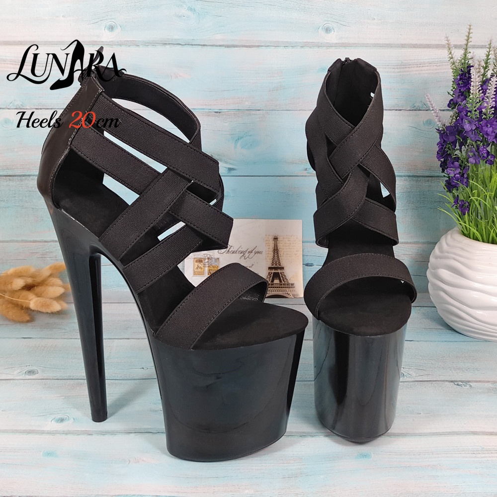 Sandalias de plataforma con ta - Strappy Heeled Sandals reseña y precio