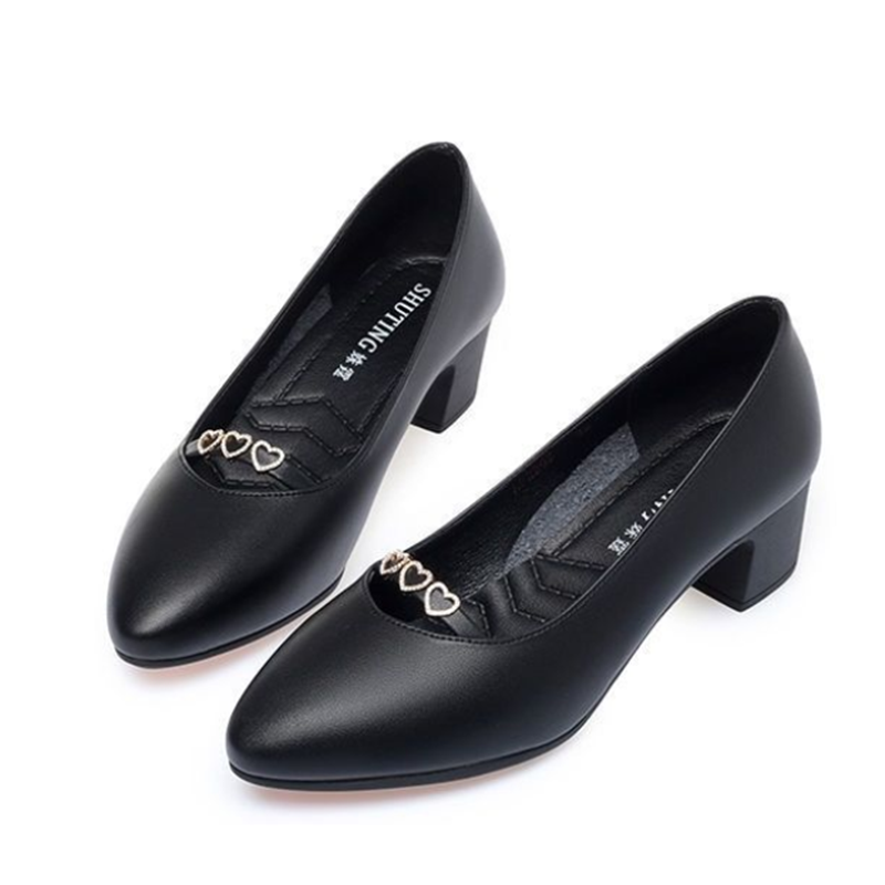 Zapatos de tacón cuadrado negr - Women Shoes Zara reseña y precio