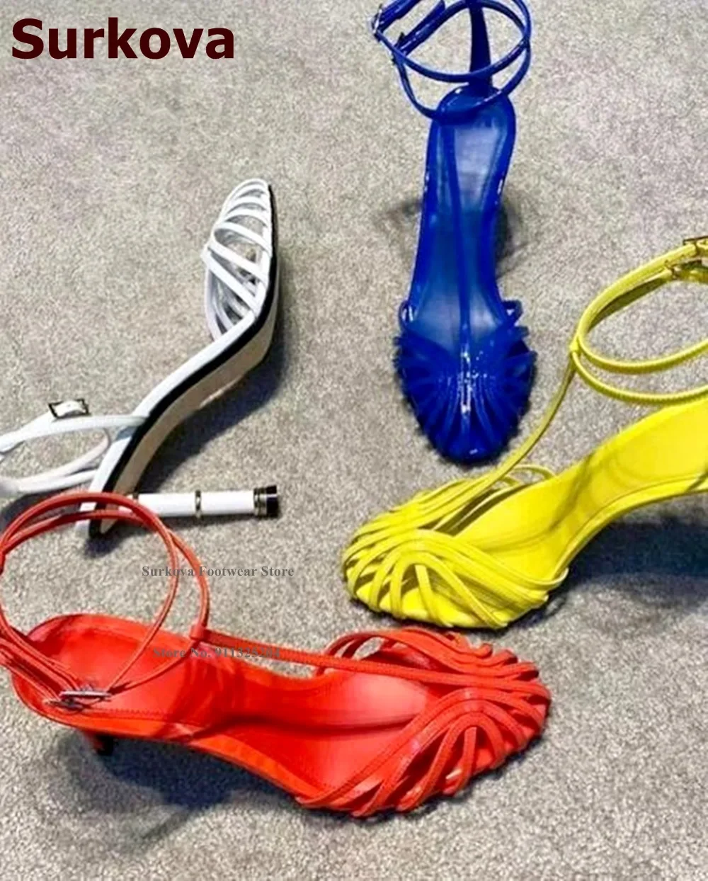 Surkova, sandalias de tacón al - Strappy Heeled Sandals reseña y precio